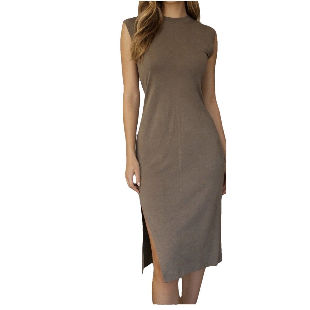 M.M. LaFleur Tank Dress Lou Dress Size Small Taupe Pima Cotton Size 6-8 EUC